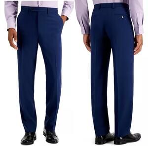 Nautica Men's Modern-Fit Bi-Stretch Dress Pants Navy‎ Blue Flat Front NEW W41